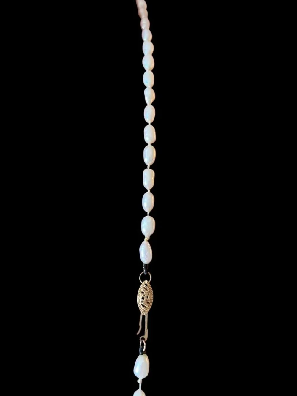 14k Gold Clasp Baroque Freshwater Pearl Necklace Hand-Knotted Classic Style 34.5 - Picture 6 of 9